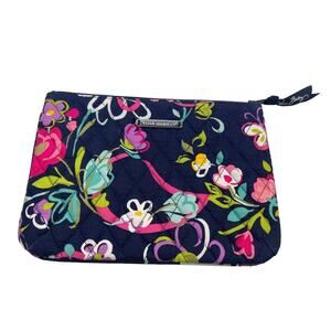 Vera Bradley Ribbons Pattern Lined Top Zip Makeup Bag 9x6